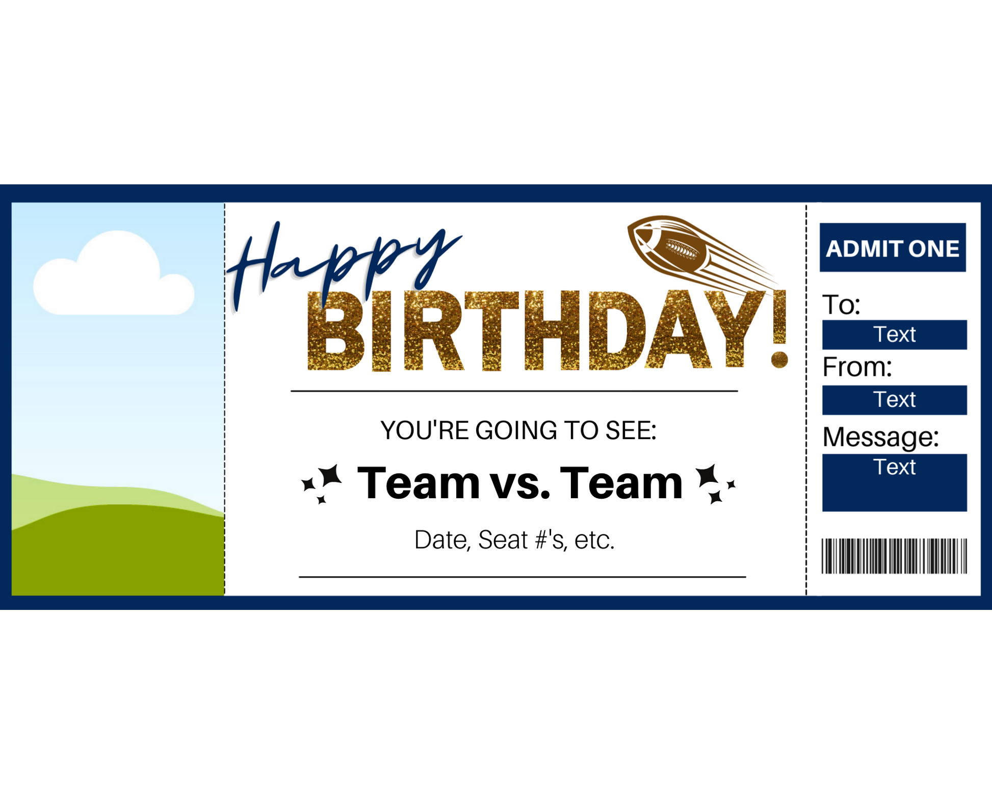 Printable Surprise Baseball Game Tickets Gift Voucher Template