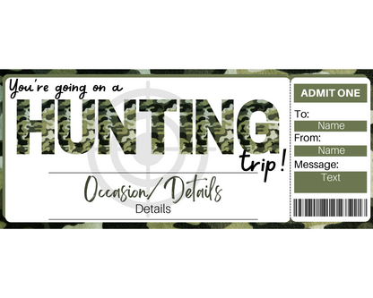 Hunting Gift Ticket Template