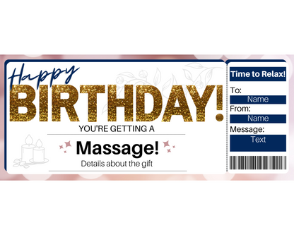 Birthday Massage Gift Certificate Template