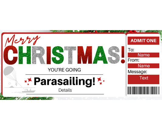 Christmas Parasailing Gift Certificate Template