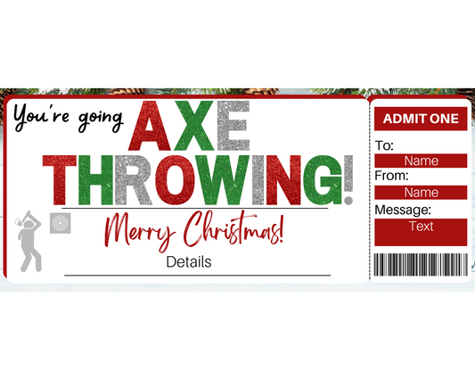 Christmas Axe Throwing Gift Certificate