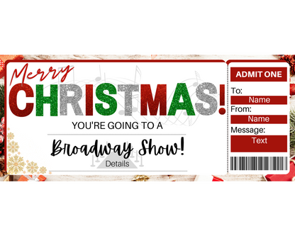 Christmas Broadway Show Gift Card