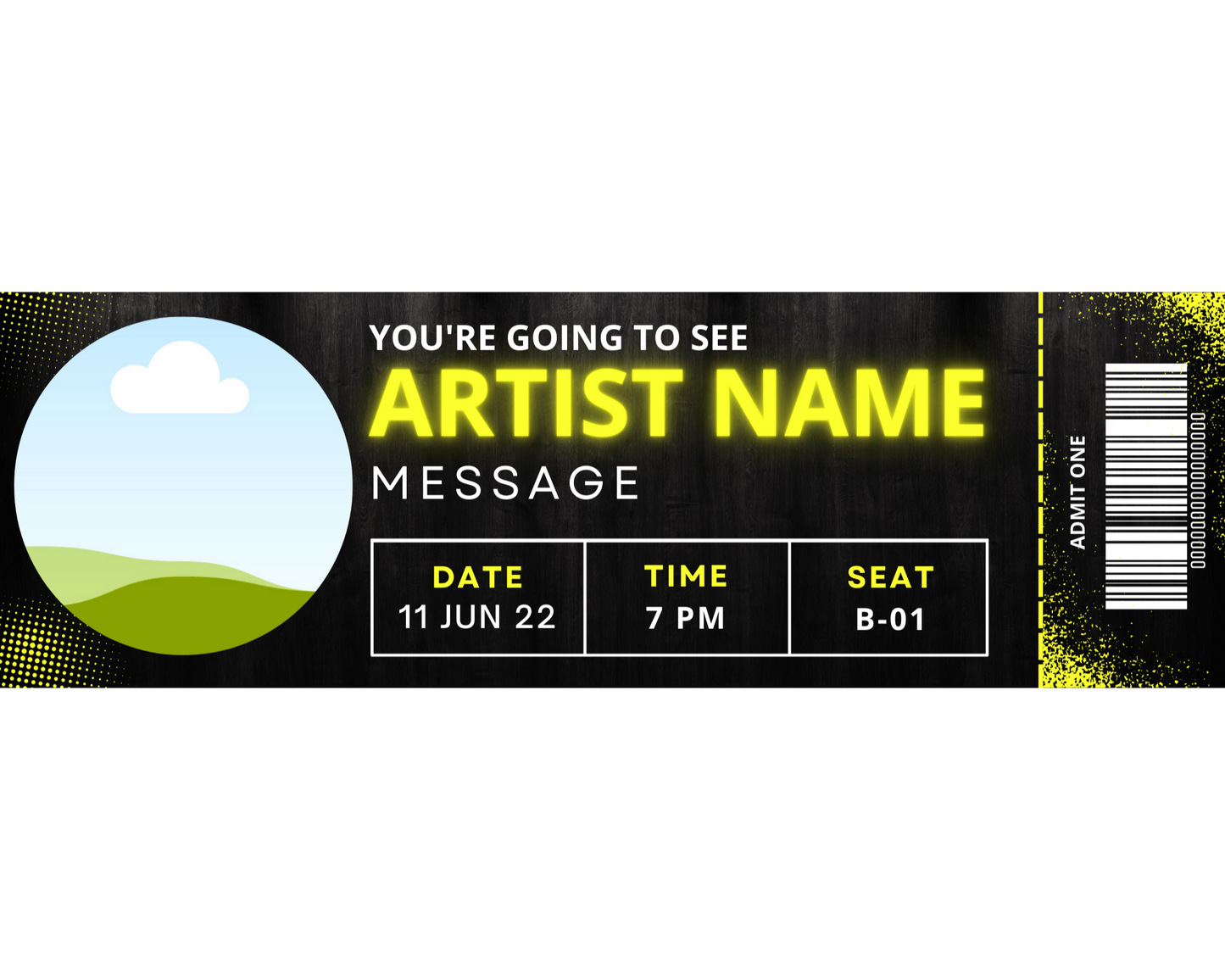 Concert Ticket Template: Add your own picture
