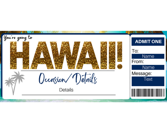 Hawaii Boarding Pass Template