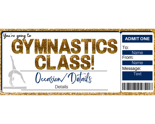 Gymnastics Class Gift Certificate