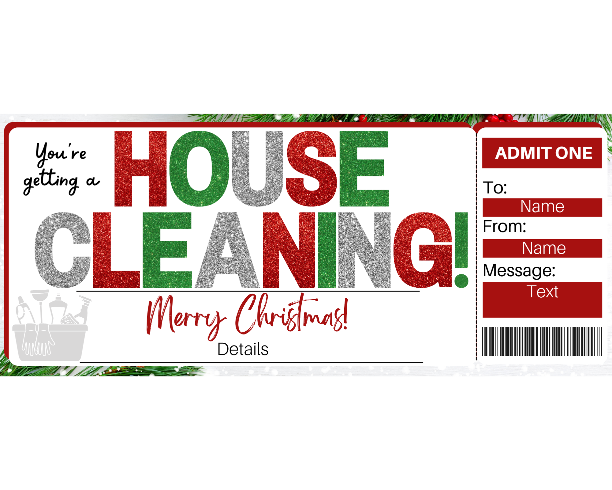 Christmas House Cleaning Gift Certificate Template Printed Smile Shop Christmas House Cleaning Gift Certificate Template Printed Smile Shop