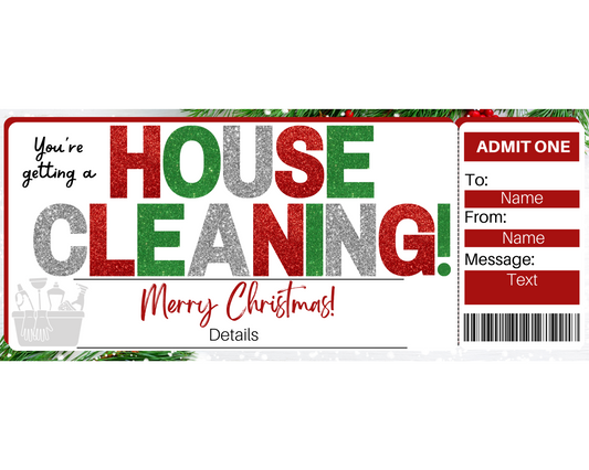 Christmas House Cleaning Gift Certificate Template