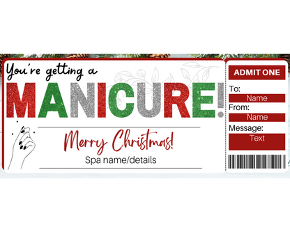 Christmas Manicure Gift Ticket