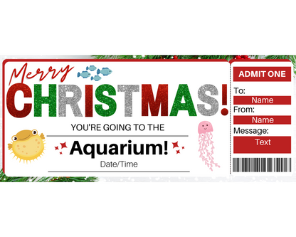 Christmas Aquarium Gift Ticket Template