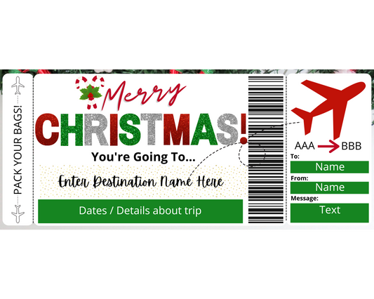 Printable Christmas Boarding Pass Template