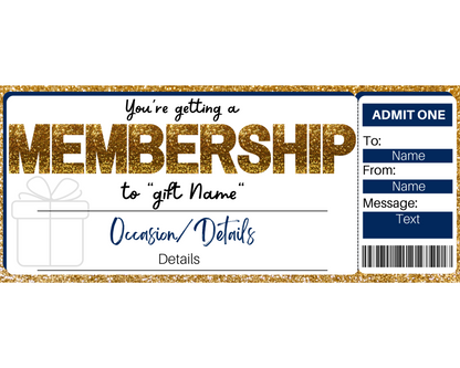 Membership Gift Ticket Template