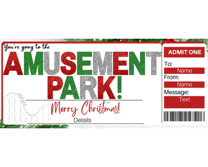 Christmas Amusement Park Gift Ticket
