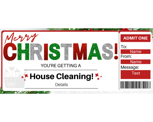 Christmas Cleaning Services Gift Ticket