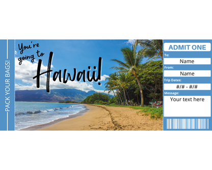 Hawaii Boarding Ticket Template