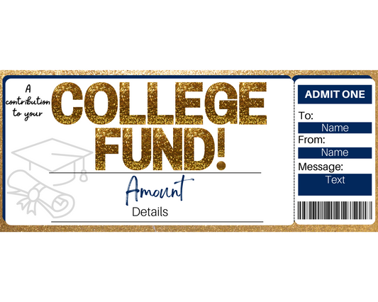 College Fund Gift Certificate Template