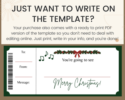Christmas Concert Gift Certificate Template