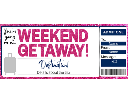 Weekend Getaway Gift Ticket Template