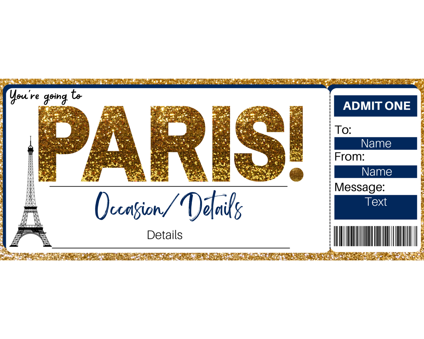 Paris Gift Certificate: Boarding Pass Template