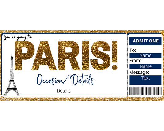 Paris Gift Certificate: Boarding Pass Template