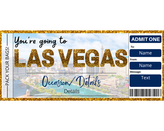 Las Vegas Boarding Pass Gift Template