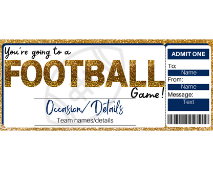 Printable Football Game Ticket Template