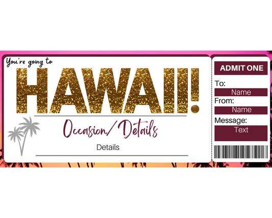 Hawaii Flight Ticket: Boarding Pass Template