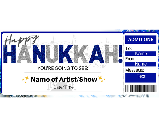 Hanukkah Concert Ticket Gift Template