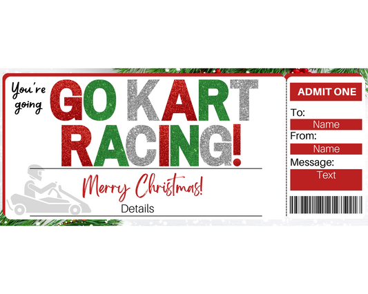 Christmas Go Karting Gift Ticket Template