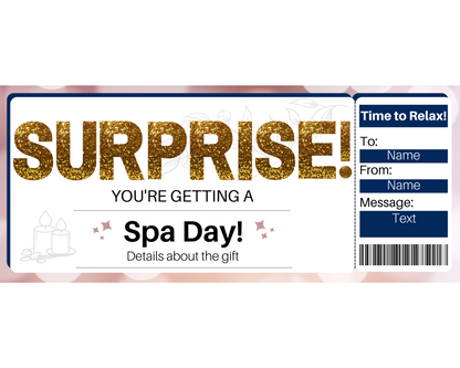 Surprise Spa Day Gift Certificate Template