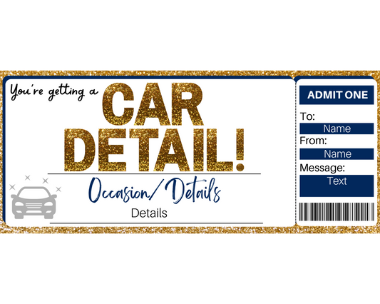 Car Detail Gift Ticket Template