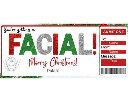 Christmas Facial Gift Ticket