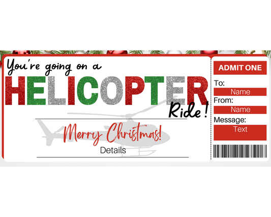 Christmas Helicopter Ride Gift Certificate