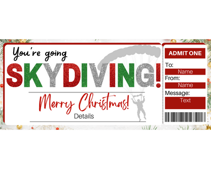 Christmas Skydiving Gift Ticket