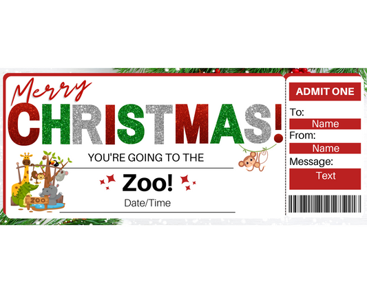 Christmas Zoo Gift Certificate Template