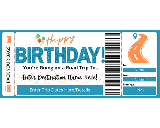 Birthday Road Trip Gift Ticket
