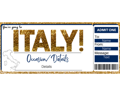 Italy Boarding Pass Template