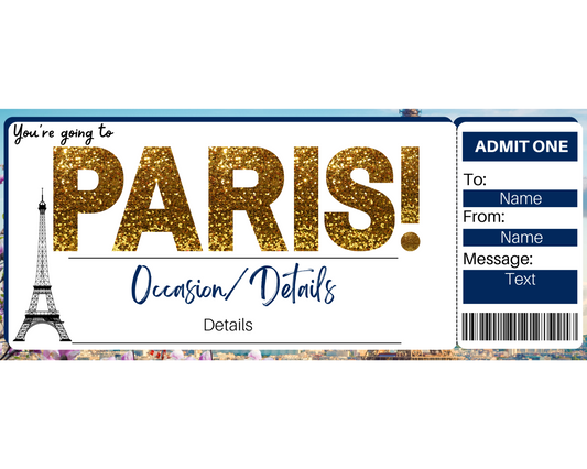 Paris Flight Ticket Template
