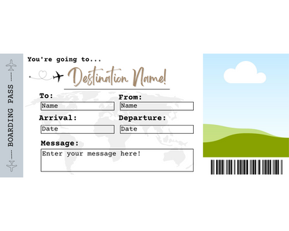Printable Boarding Pass: Surprise Vacation Gift