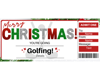 Christmas Golf Ticket Template