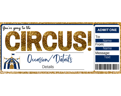 Circus Gift Ticket Template