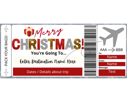 Christmas Boarding Ticket Template