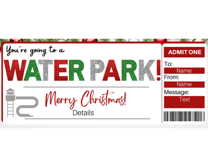 Christmas Water Park Gift Certificate Template