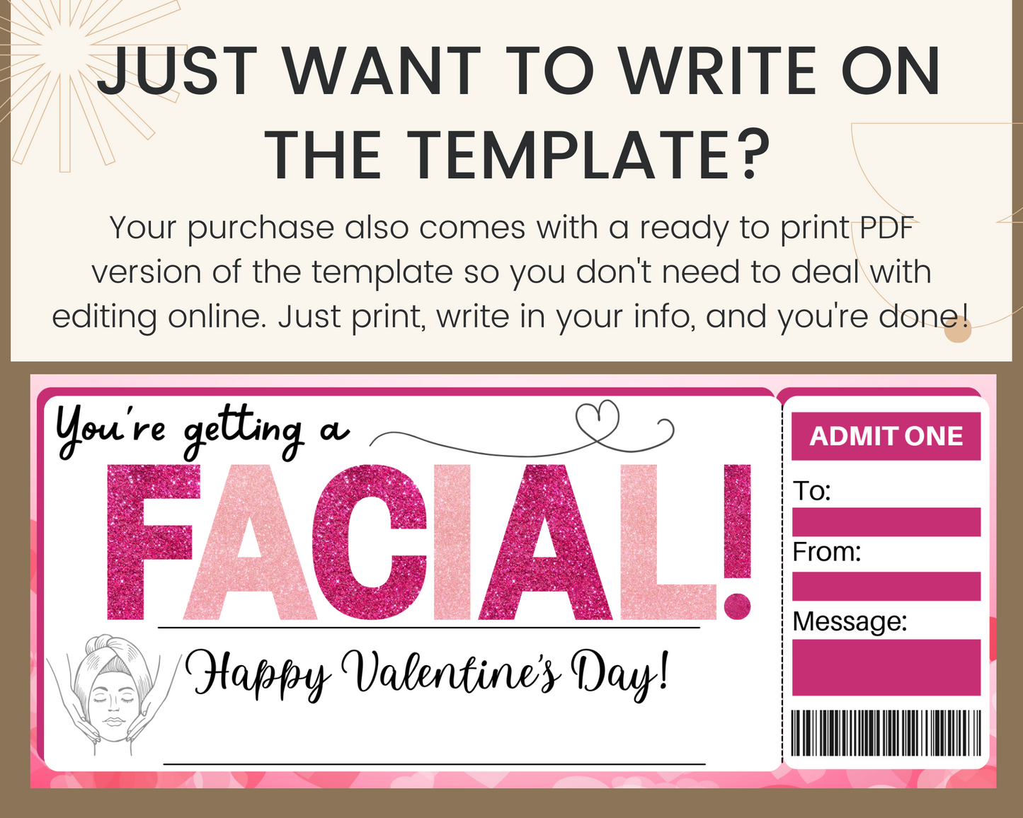 Valentine's Day Facial Coupon Template