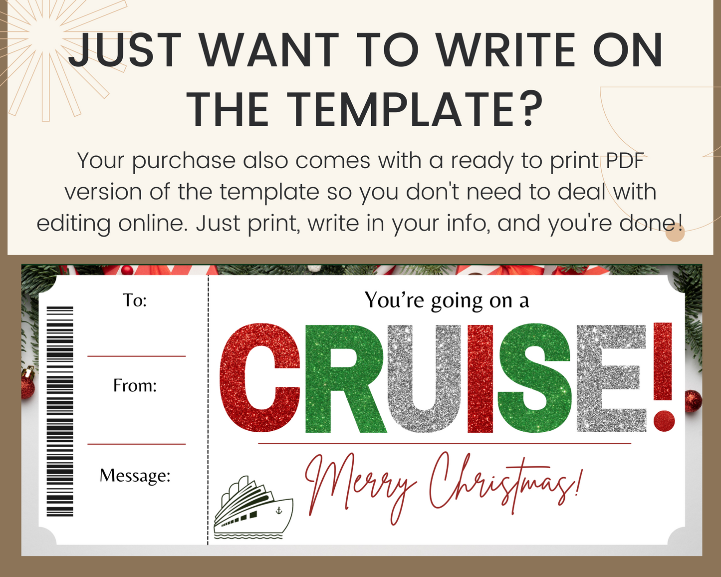 Christmas Cruise Gift Certificate Template