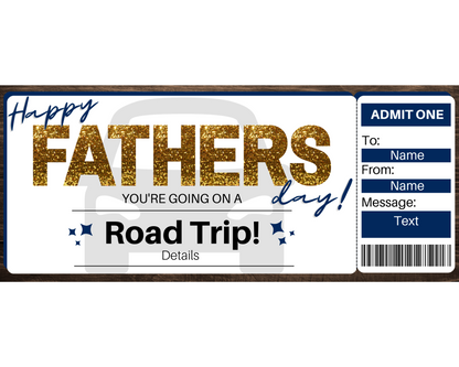 Father's Day Road Trip Ticket Template