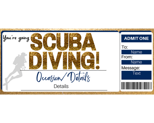 Scuba Diving Gift Ticket Template