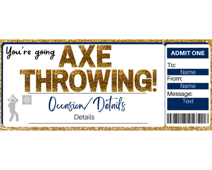 Axe Throwing Gift Ticket Template