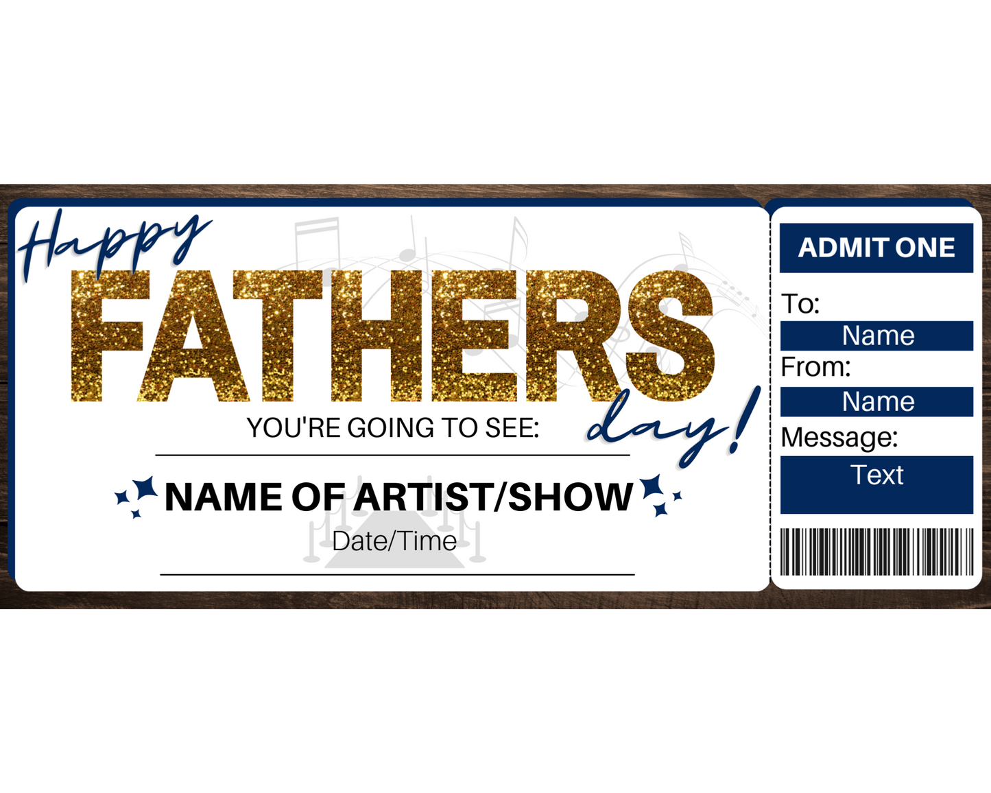 Father's Day Concert Ticket Template