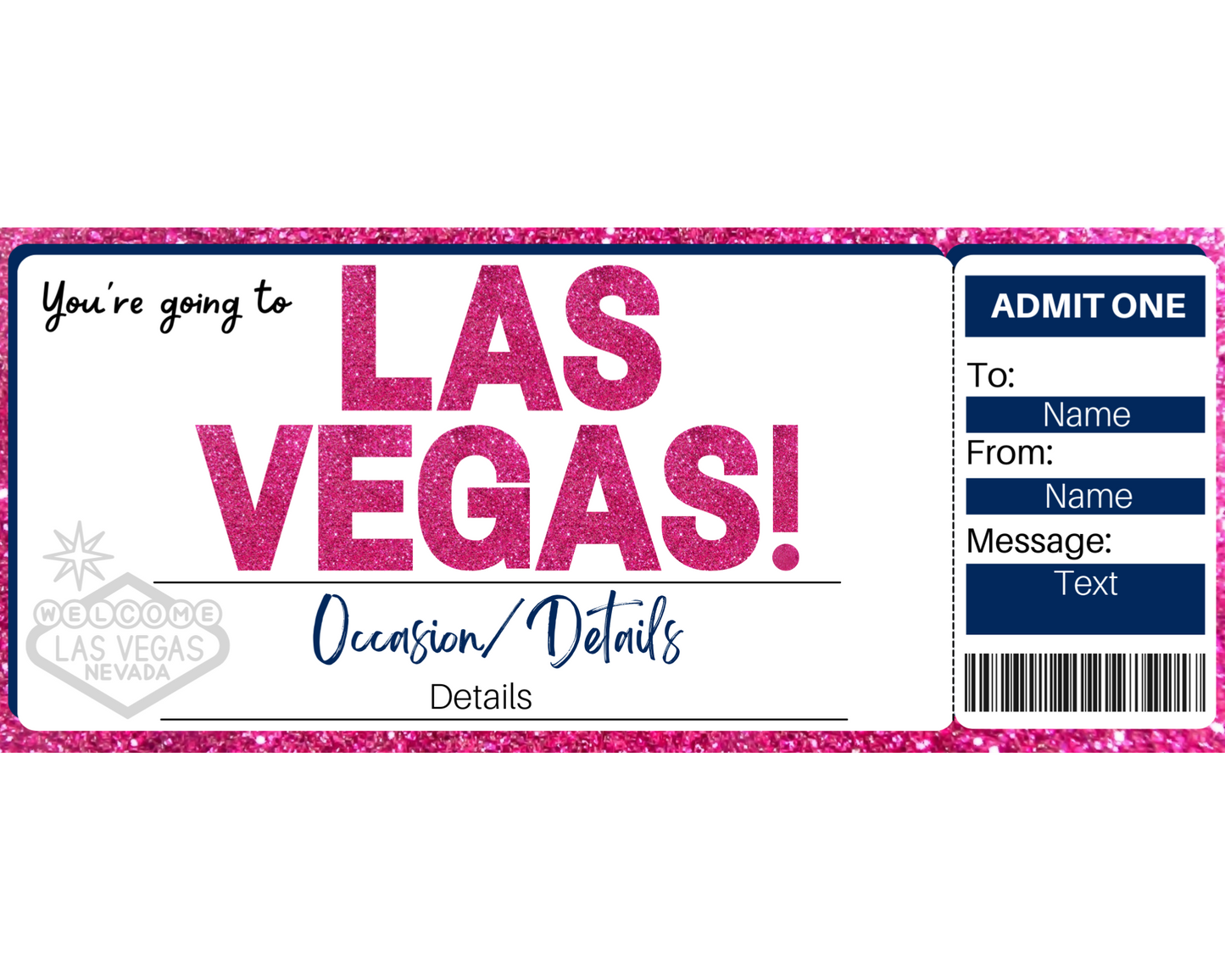 Las Vegas Boarding Ticket Template