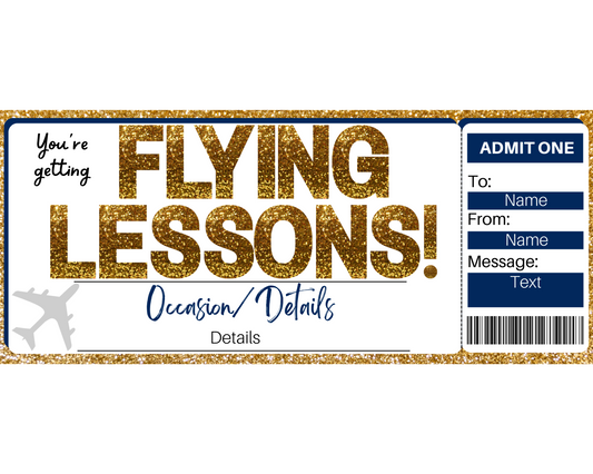 Flying Lessons Gift Ticket Template